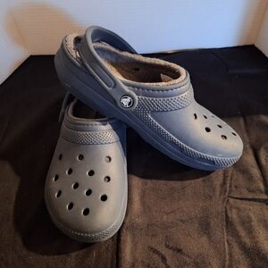 Unisex CROCS  Blue Clogs with Fleece Lining